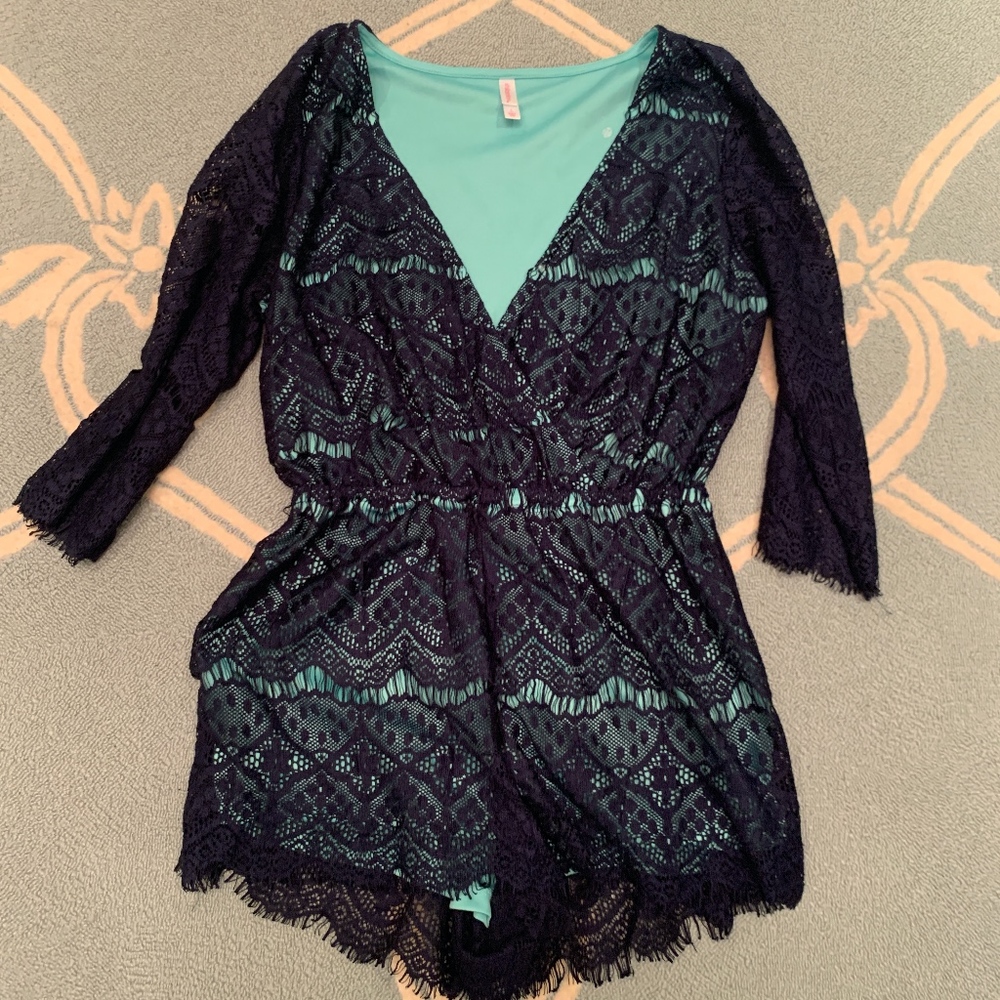 COPY - Target Xhilaration Navy Lace V-Neck Romper